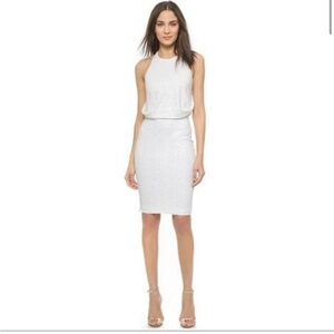 Badgley Mischka Maria White Sequin Dress